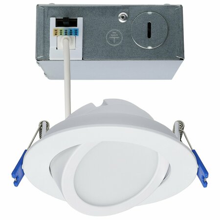 SATCO 11 Watt 4 Inch Directional Low-Profile Downlight CCT Selectable 120 Volt White Finish S11878